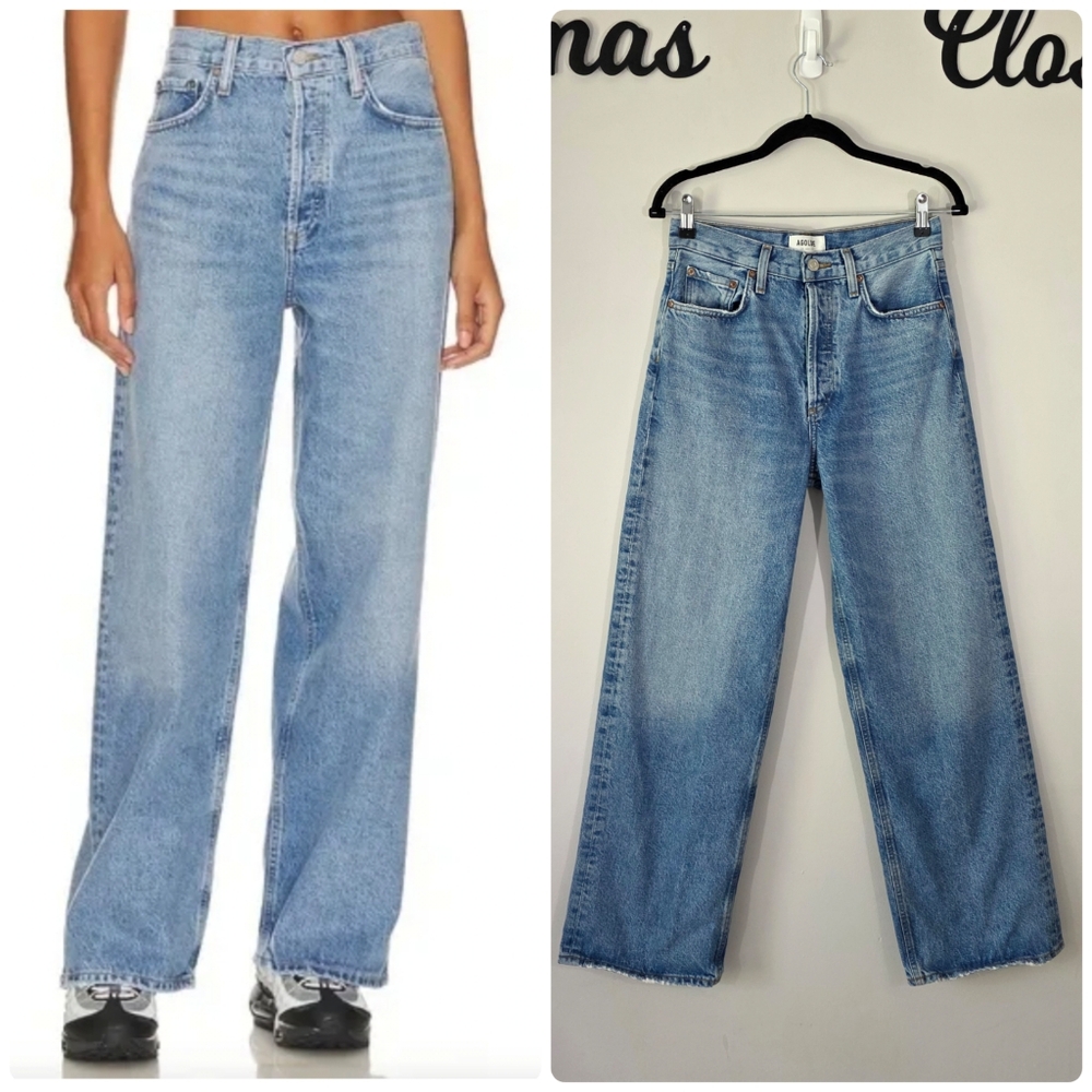 Agolde Blue Wide Leg Jeans